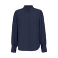 thumbnail image 4 of HLKJKLS Winter Clothing For Women Printed Long Sleeve Shirt Lapel Buttons Loose Casual Work Polyester Spandex Blue S-3Xl, 4 of 5