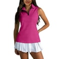 thumbnail image 3 of Hearthz Women's Sleeveless Golf Polo Shirts Quarter Zip Collared Womens Shirts Casual Quick Dry Workout Tennis Women's Polo Shirt, 3 of 8