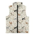 thumbnail image 4 of Xoenoiee Horse Butterfly Floral Print Toddler Girls Fleece Vest Kids Polar Fleece Zipper Jacket Sleeveless Fall Winter Warm Outerwear with Pockets, 4T, 4 of 7