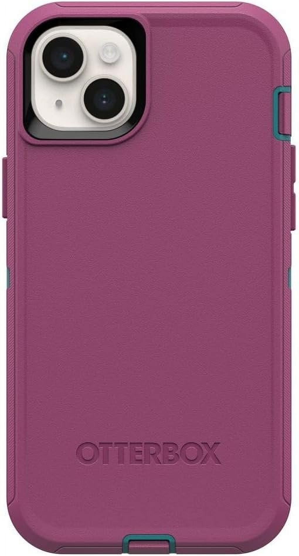 OtterBox Defender Series Rugged Holster Cell Phone Case for iPhone 14 and 13, Pink and Black