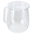 thumbnail image 4 of Taza de té de doble capa de 300 ml, taza de café transparente con asa y tapa para bebidas de cerveza, 4 of 5