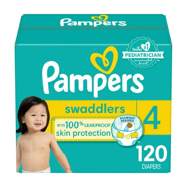 Pañales Pampers Swaddlers ultrasuaves, tamaño 4, 120 unidades