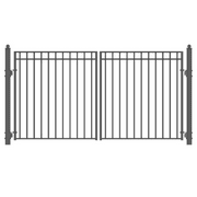 Madrid 14 Ft. X 6 Ft. Black Steel Dual Driveway Fence Gate