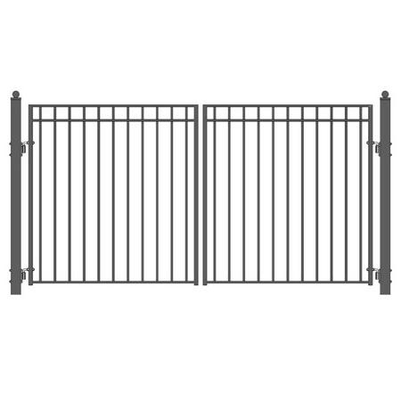 Madrid 14 Ft. X 6 Ft. Black Steel Dual Driveway Fence Gate
