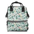thumbnail image 1 of Disketp Floral In Teal Mochila de Pañales de Gran Capacidad con Múltiples Bolsillos, Mochila de Viaje Multifuncional para Bebé, Unisex, Moderna y Resistente, 1 of 6