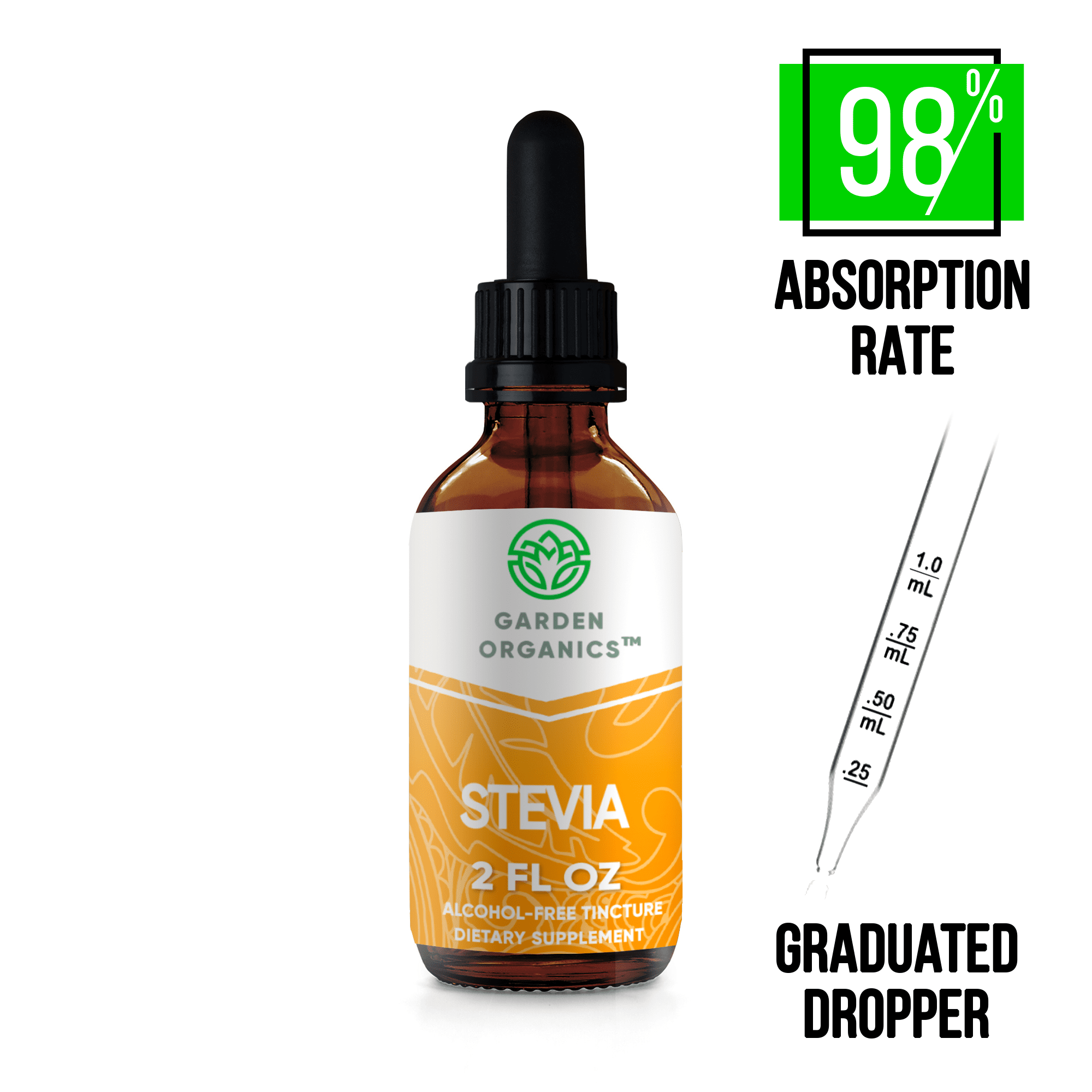 Garden Organics Stevia Tincture AlcoholFREE Extract, Organic Stevia