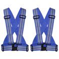thumbnail image 1 of Chaleco Reflectante Ajustable Unique Bargains Alta Visibilidad Ciclismo Correr Caminar Azul 2 Paquete, 1 of 5