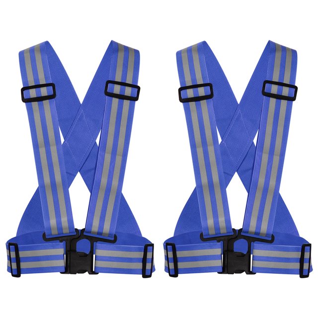 Chaleco Reflectante Ajustable Unique Bargains Alta Visibilidad Ciclismo Correr Caminar Azul 2 Paquete