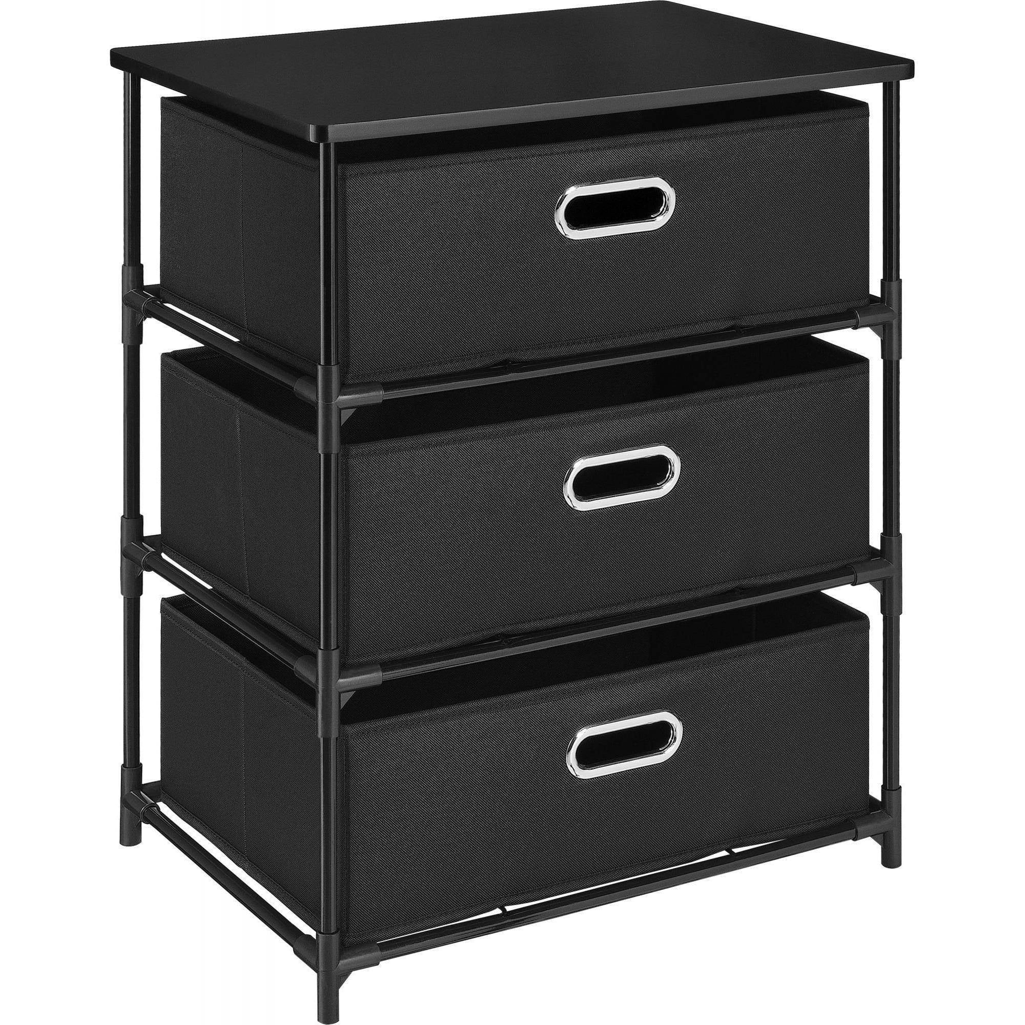 Ameriwood Home Sidney 3 Bin Storage End Table Black