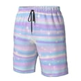 thumbnail image 5 of Naloa Striped Gradient Men's Beach Shorts, Surfing shorts, Swim trunks, Quick Dry Swim Trunks for Surfing Beach Fun - Large, 5 of 9