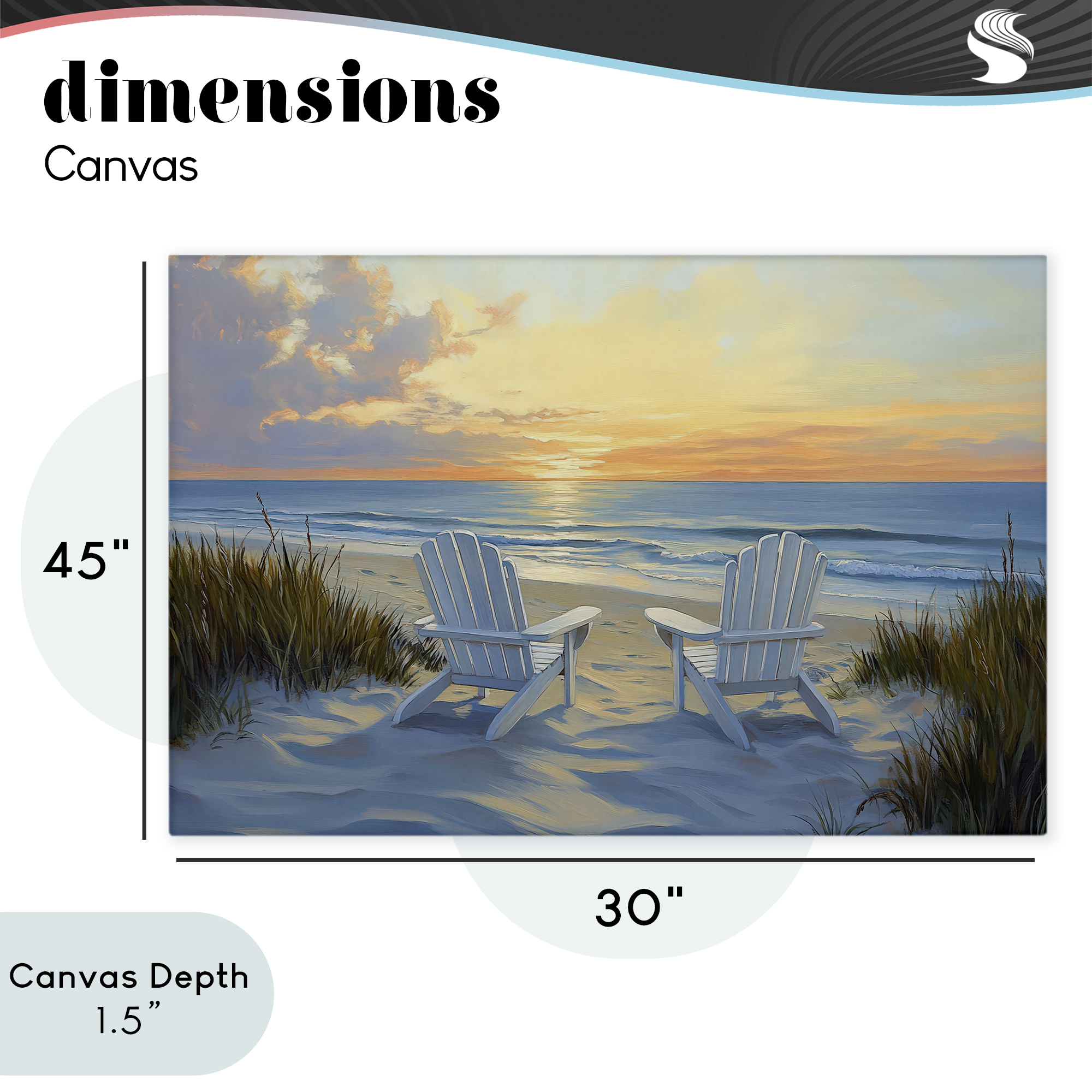 Stupell Industries Calm Beach Sunset Overlook Canvas Wall Art, design by Petal Prints Design