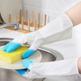 thumbnail image 1 of Cheers US PVC Household Cleaning Gloves, Reusable Unlined Dishwashing Gloves, Non-Slip, Large, 1 of 7