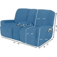 thumbnail image 3 of Housse de Causeuse Inclinable 2024 avec Console Centrale, Housse Extensible en Velours pour Fauteuil Inclinable 2 Places avec Porte-Gobelet, 3 of 10