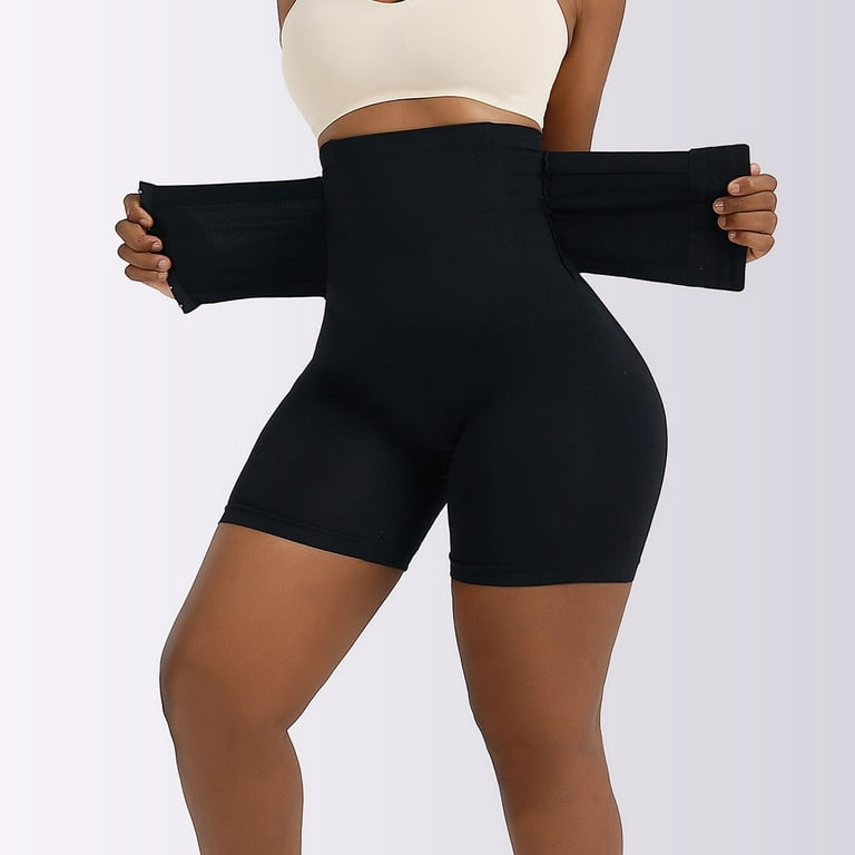 Tummy Control Shapewear Thong High Waist Shorts Lifter Thigh Slim Waist  Trainer Shorts Body Shapers Black One Size