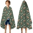 thumbnail image 3 of Green Highland Cow Dinosaur Pattern Hooded Bath Towel，50"x30" for Ages 3 To 12 Kids, Quick Dry Lightweight Soft Microfiber Hood Beach Towel Cover Up for Kids, 3 of 7