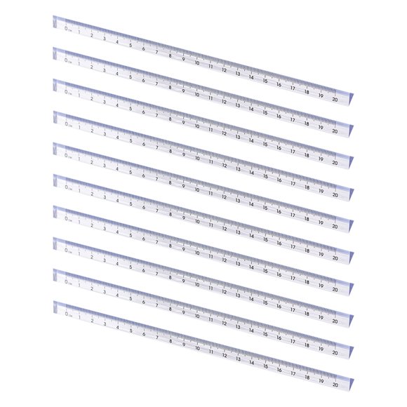 10Pcs Clear Triangular Ruler Plastic Scale Ruler Plastic Drawing Ruler Students Scale Ruler