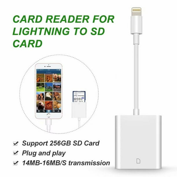 Lightning to SD Card Camera Reader Card Readers Adapter for iPhone iPod