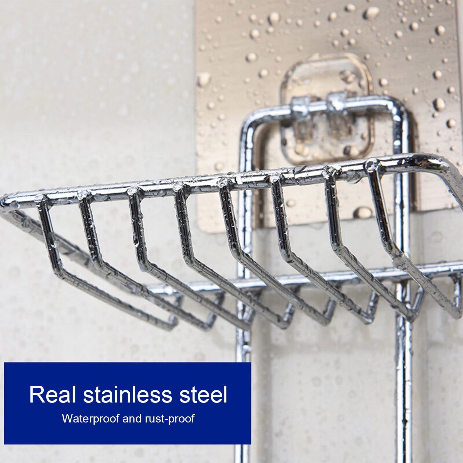 Cadorn Single - Layer Stainless Steel Soap Holder - Wall - Mounted, Drill - Free Bathroom Storage Rack for Soap