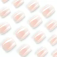 thumbnail image 4 of Glossy Press on Nails Set Short Oval Shiny Gradient French Nail Art Design Recomable Full Cover Fake Nails with Glue for Girls, 4 of 6