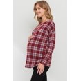 thumbnail image 2 of Plaid Boat Neck Maternity Knit Top, 2 of 3