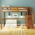thumbnail image 2 of Classic Twin High Loft (ladder on end) + Staircase, Pecan, 2 of 12