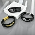 thumbnail image 4 of Cross Leather Bracelet for Men Women 316L Stainless Steel Christ Jesus Crucifix Handmade Bracelet, 4 of 6
