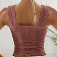 thumbnail image 4 of Womens Square Neck Ribbed Tank Tops Sleeveless Crop Tops Summer Clothes, 4 of 4