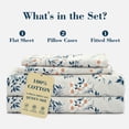 thumbnail image 2 of PixelForge 100% Cotton Queen Size Sheets,4 Piece Pure Percale Bed Sheets Set Deep Pocket Fits Mattress Upto 15",Floral Berry Vine Design, 2 of 7