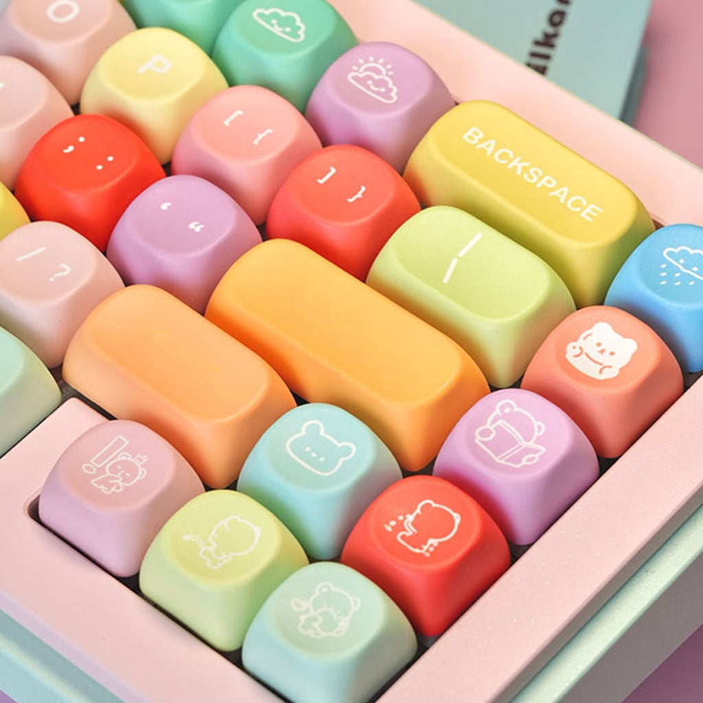 132Key Dyes Sublimated PBT Colorful Keycap Set For MX Mechanical Keyboards MOA Profile AntiShine