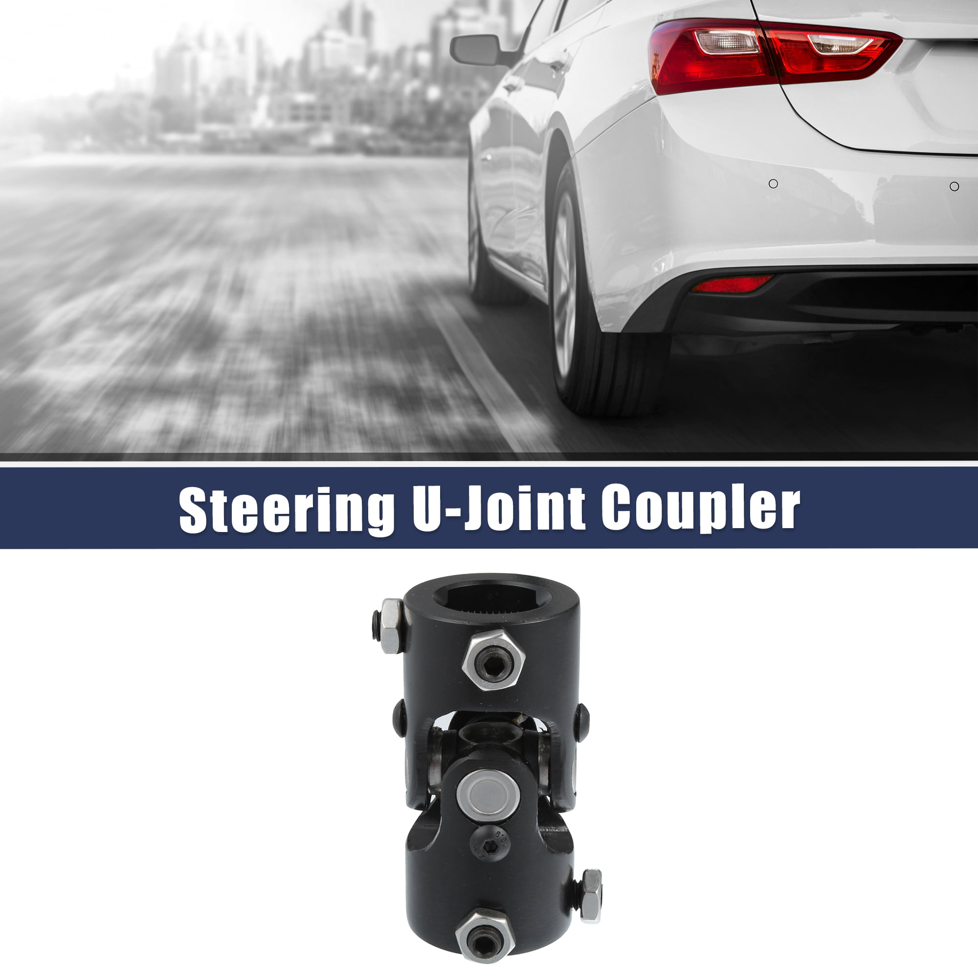 Unique Bargains 1 Pcs Universal 1" DDx1" DD Steering U-Joint Coupler Replacement Black