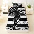 thumbnail image 3 of Erosebridal Sport Soccer Gaming Twin Sheet Sets 3pcs for Kids Boys,Teens Abstract US Flag Bedding,Lightweight Room Decor, 3 of 5