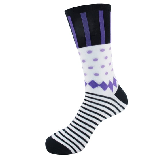 BambooMN Women's Colorful Bamboo Rayon Polka Dot Stripe Socks - Color 6 - Size 4-9 - 1 Pair