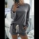 thumbnail image 5 of Conjunto Deportivo de Dos Piezas para Mujer, Traje Informal de Gran Tamaño, Ropa Deportiva, Ropa de Otoño. Gris Pizarra L, 5 of 8
