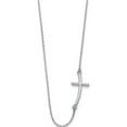 thumbnail image 3 of 14K White Gold Large Sideways Curved Cross Necklace Made In United States sf2083-19, 3 of 6