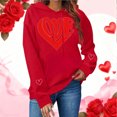 thumbnail image 2 of Sweatshirt for Women Valentines Day Casual Comfortable Plus Size Heart Printed Sweatshirt Trendy Loose Long Sleeve Crew Neck Pullover Blouse Tops, 2 of 2