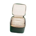 thumbnail image 3 of Joyero de viaje para mujer jinwen caja de almacenamiento de joyas verde 12,5 cm x 9 cm, 3 of 8