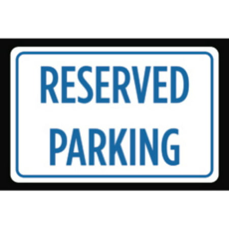 Reserved Parking Print Blue Black White Notice Parking Car Lot