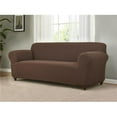 thumbnail image 1 of Madison CHECKER-SO-BN Stretch Damier Canapé Slipcover, Marron, 1 of 1