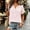 Pink, variant on QUNYINEY Striped Women T Shirts Summer Button Short Sleeve Tunic Tops V Neck Pullover Casual Loose Fit Shirts
