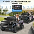 thumbnail image 5 of Farmdex 24V Ride on Toys with Remote Control, 2 XL Seater Electric Truck Car for Kids w/ 22'' Large Seat, 4WD/2WD Switchable, Powered Ride on Cars w/ Bluetooth, LED Lights, 3 Speeds, 4 x 200W, Black, 5 of 9