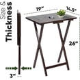 thumbnail image 3 of PetFurnishn Solid and Sturdy Wood Construction Portable Folding TV Snack Tray Table Desk Serving Stand, Espresso Brown (4-Piece Set), 3 of 10