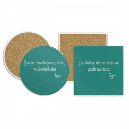

Qoutes Healing Sentences Star Tear Cheer Up Coaster Cup Mug Holder Absorbent Stone Cork Base Set