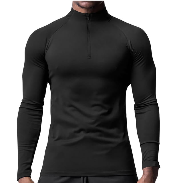 pstuiky camisa de manga larga para hombre, Protector solar de verano para hombre, transpirable, de color sólido, con cremallera, cuello alto y manga larga. top de hombre l