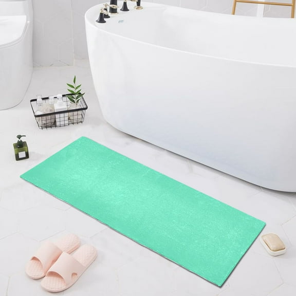 Spearmint Bath Mat 39x20 Non-Slip Bathroom Rugs Absorbent Soft Plush Quick Dry for Tub Shower Kitchen Home Decor