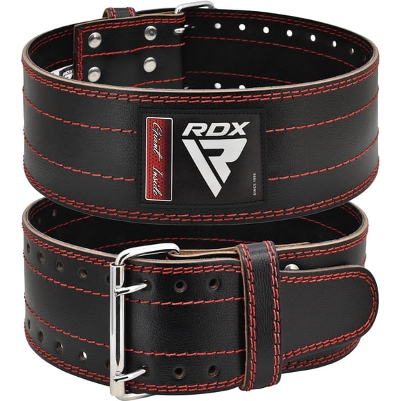 RDX Ceinture d'Haltérophilie pour Hommes et Femmes, Approuvée IPL et USPA, 100 % Cuir de 6 mm d'Épaisseur, Soutien Dorsal pour Dynamophilie de 4”, Exercice de Musculation pour Squats et Soulevés de Terre, Entraînement de Mise en Forme au Gym, Musculation, jusqu'à 700 Lb