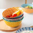 thumbnail image 2 of 6-Piece 26Oz Ceramic Soup Bowl Set, 6.3 Inch Colorful Serving Bowls, Microwave And Dishwasher Safe For Oatmeal Salad Pasta Dessert, 2 of 6