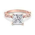 thumbnail image 2 of Laredo - Moissanite Princess Cut Lab Diamond Engagement Ring With Detailed Sidestones, 2 of 4