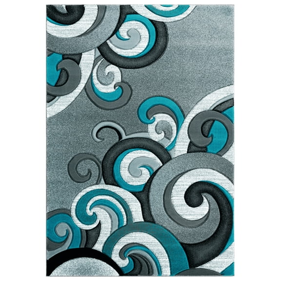 United Weavers Bristol Area Rug 2050 11369 Rhiannon Turquoise Loops Stripes 1' 10" x 2' 8" Rectangle