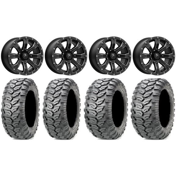 MSA Bounty 14" Wheels Black 26" Ceros Tires Sportsman 550 850 1000