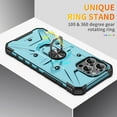 thumbnail image 4 of for iPhone 16 Pro Case with Rotated Ring Holder Kickstand, [Military-Grade Drop Protection] Rugged Heavy Duty Protective Phone Case for iPhone 16 Pro Support Car Mount, Lightblue, 4 of 8